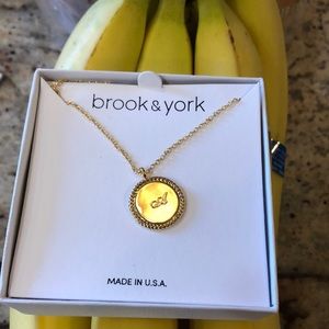NWT brook& York gold necklace initial A